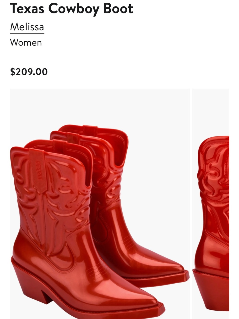 Melissa Red jelly Texas Western cowboy boots brand new - Picture 3 of 10